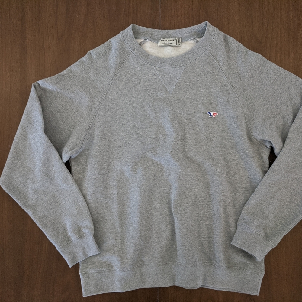 Maison Kitsune Signature Fox Logo Sweatshirt Gray